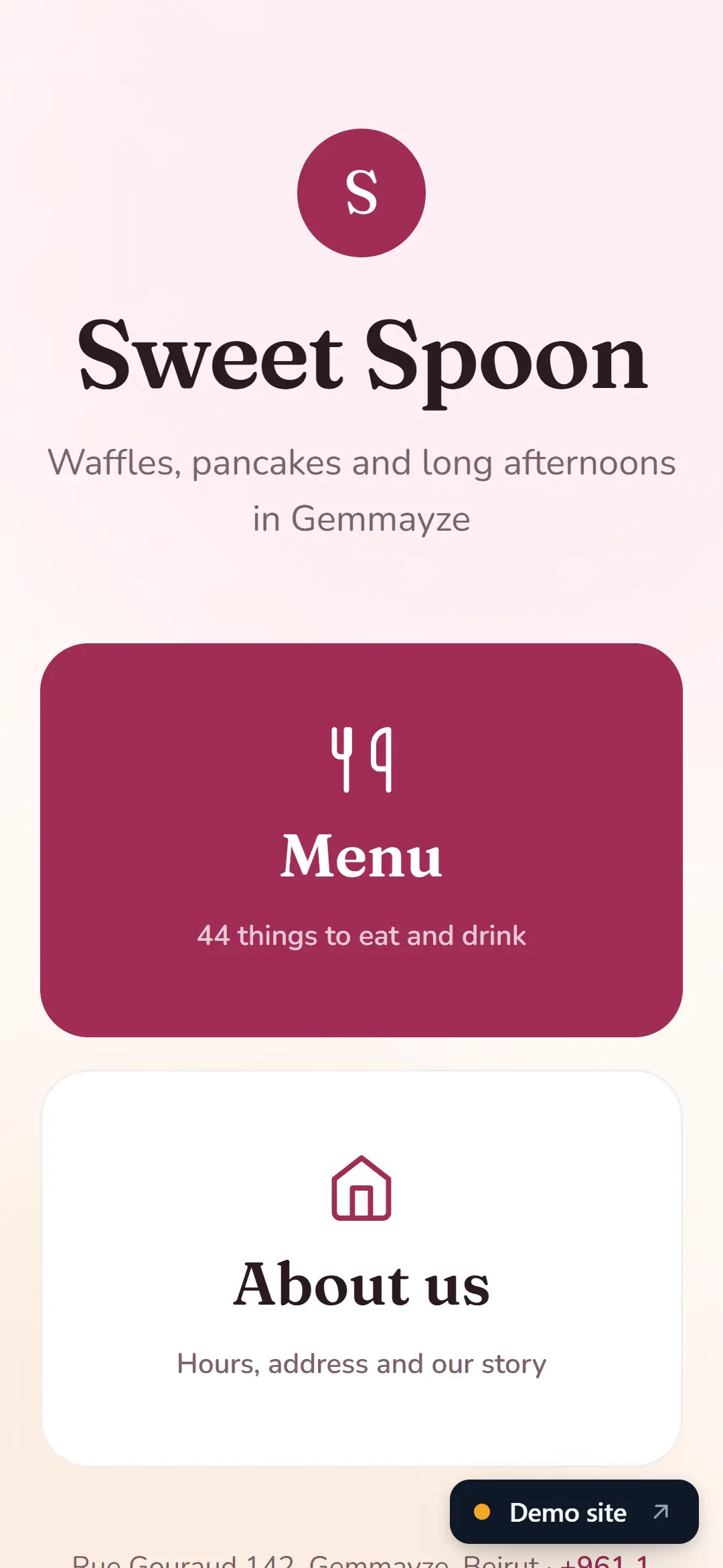 Café that edits its own menu