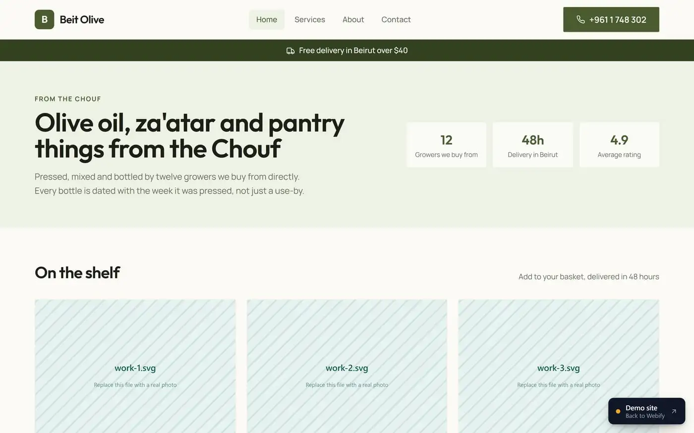 The home page of the Shop with a real checkout demo